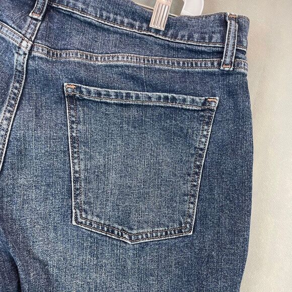 Old Navy Jeans Women Size 12 Blue Boyfriend Fit Frayed Hem Button Zip Fly Casual - Picture 6 of 8